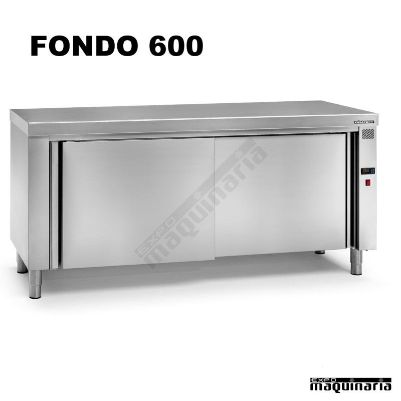 Mesa caliente central inox fondo 600