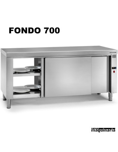 Mesa caliente central pasante fondo 700
