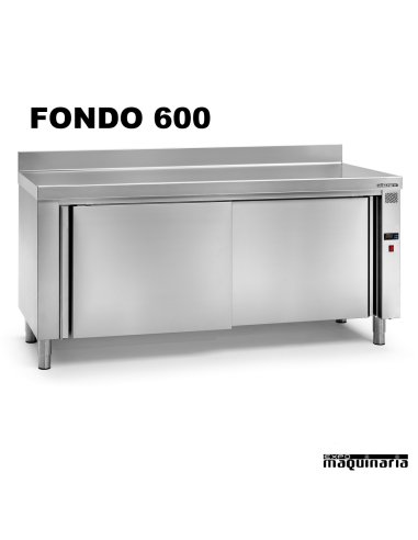 Mesa caliente central inox fondo 600