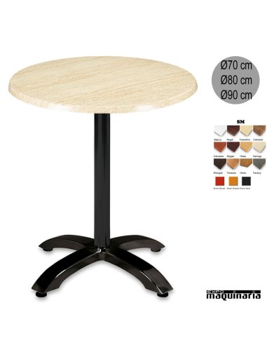 Mesa bar 3R54SMR redonda color traventino