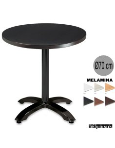 Mesa melamina 3R54MER redonda blanca 2