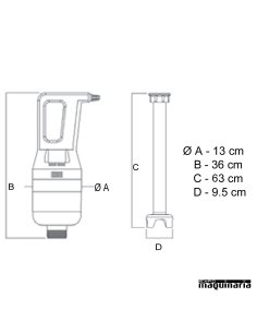 Brazo triturador velocidad fija EDTVF450BT63 2