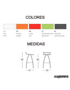 Taburete de hostelería SBDIABLITOh65 para interior 2