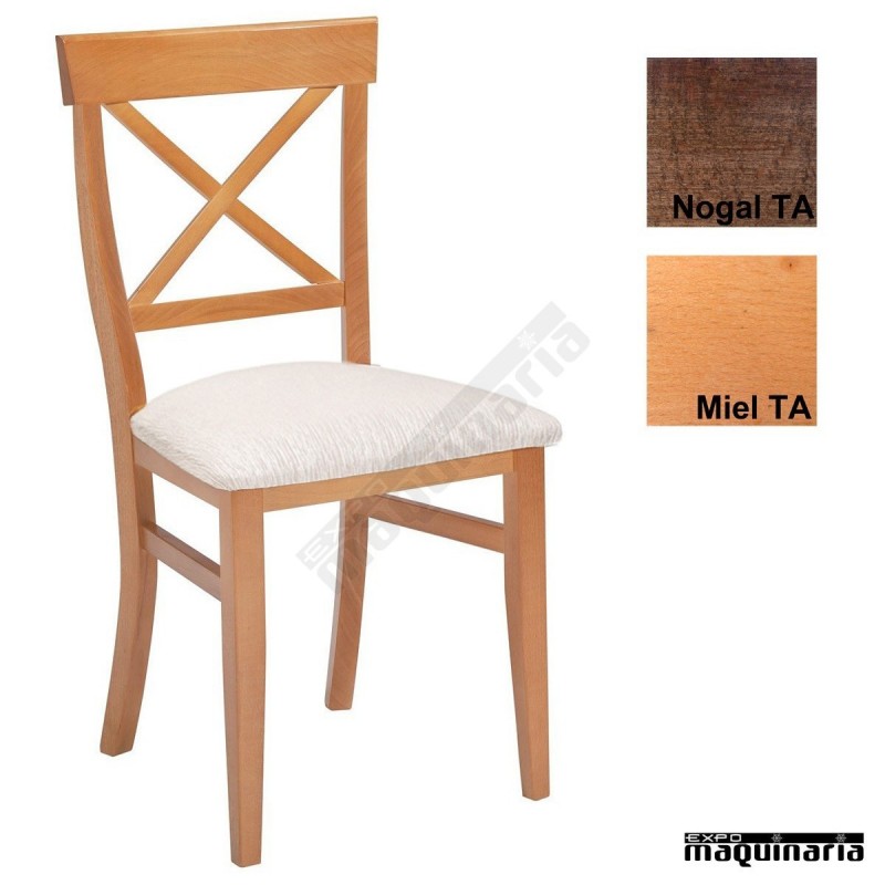 silla de madera tacruz tapizada