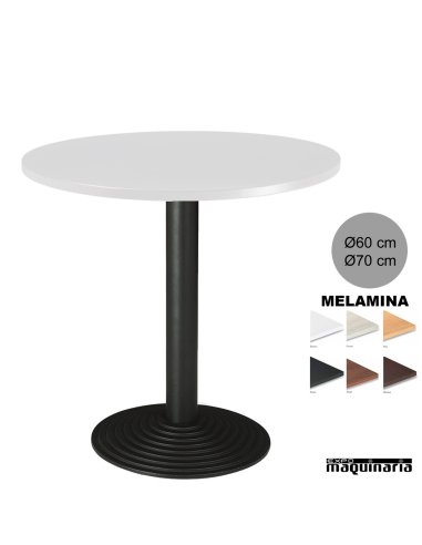 Mesa redonda bar 3R70MER tablero blanco