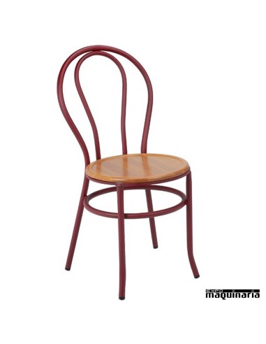 Silla apilable Bar hostelería 1R11 Burdeos