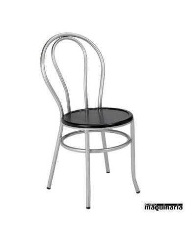 Silla apilable Bar hostelería 1R11 madera negra