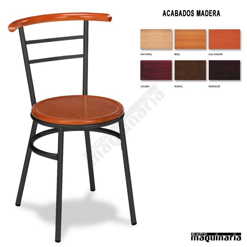 Silla Bar asiento madera 1R02MAD interior 