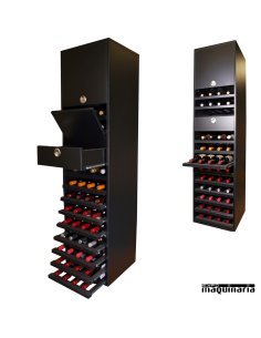 Armario para vino neutro MERLOT para 44 botellas y 16 copas 2