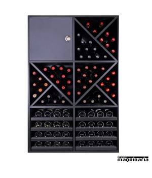 Armario para vino neutro MERLOT Super 16 copas y 92 botellas