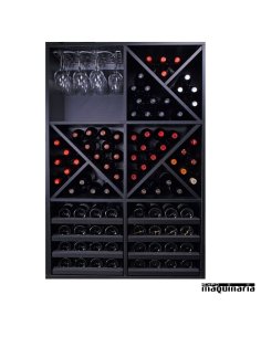 Armario para vino neutro MERLOT Super 16 copas y 92 botellas 2