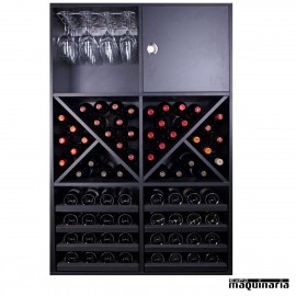 Armario vino neutro EXMERLOT Super 16 copas y 72 botellas