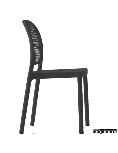 Silla apilable bar AGMONACOS terraza Negra