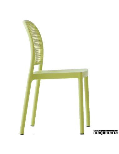 Silla apilable bar AGMONACOS terraza verde pistacho