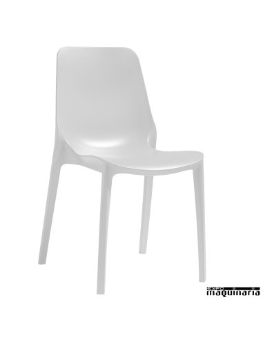 Silla apilable hostelería AGGINEBRA terraza blanco