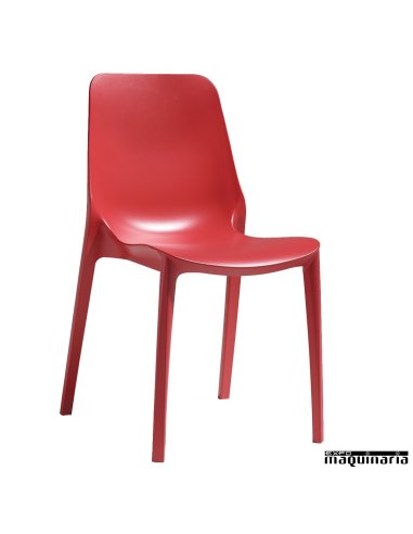 Silla apilable hostelería AGGINEBRA terraza rojo