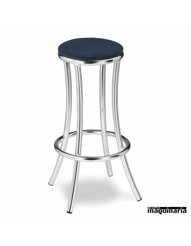 Taburete Aluminio anodizado 5R71TA tapizado color azul