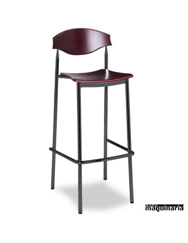 Taburete bar madera de interior 5R45MA patas color negro