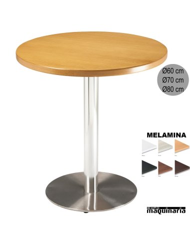 Mesa redonda 3R22MER hostelería base inox