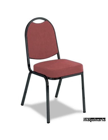 Silla Bar hostelería 1R27TA tapizada granate