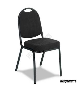 Silla Bar hostelería 1R27TA tapizada negro