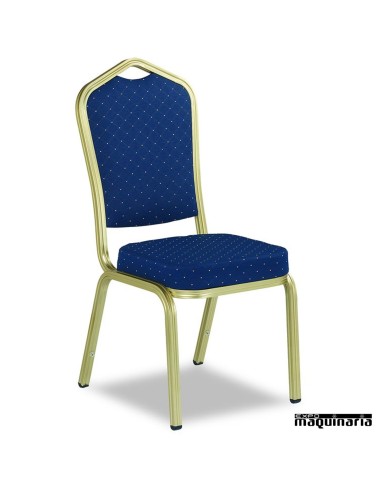 Silla Bar apilable hostelería 1R73TA tapizada azul