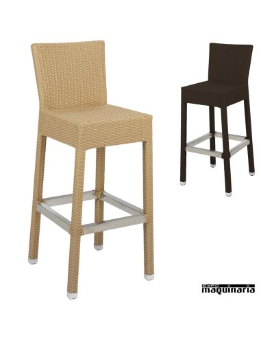 Taburete aluminio con respaldo 5R78 exterior
