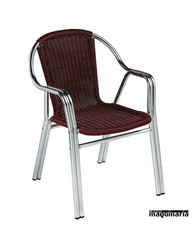 Sillon bar Aluminio 2R84 apilable granate