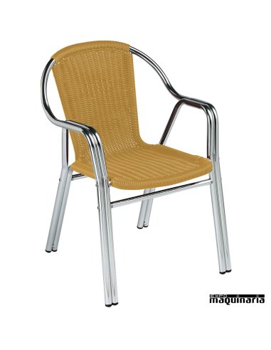 Sillon bar Aluminio 2R84 apilable miel
