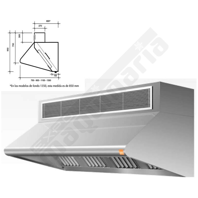 campanas extractoras pared plein compensada 1200 cm largo