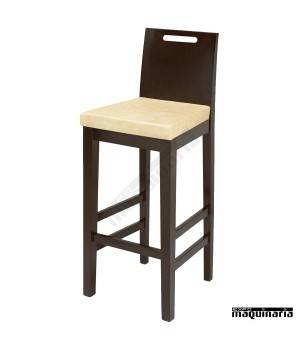 Taburete tapizado 2R8TA con respaldo de madera