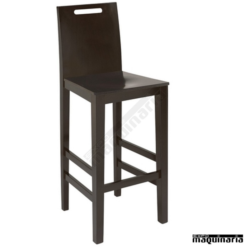 Taburete 28 madera de haya con respaldo asiento madera