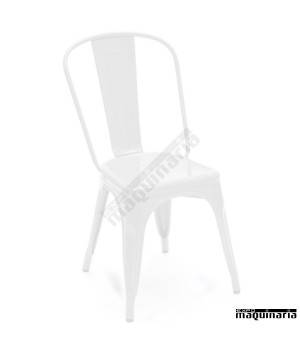 Silla hostelería hierro APILABLE (replica Tolix) AGANTIK5816R blanca