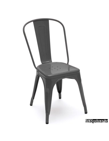Silla hostelería hierro APILABLE (replica Tolix) AGANTIK5816R gris