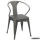 Sillón hostelería APILABLE hierro (replica Tolix) AGANTIKTB5835G gris