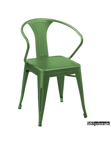 Sillón hostelería APILABLE hierro (replica Tolix) AGANTIKTB5835G verde