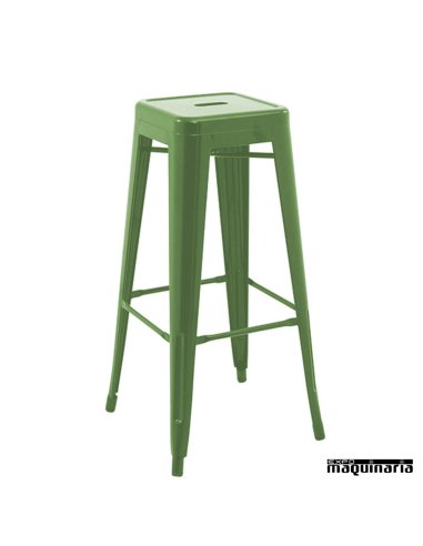 Taburete hostelería hierro vintage AGANTIKTB5046V (Tolix) verde