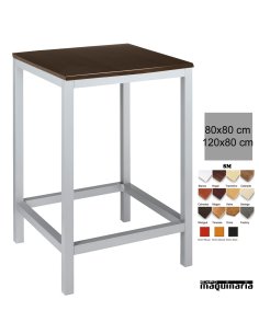Mesa hosteleria Alta Bar aluminio 4R50SM cuadrada