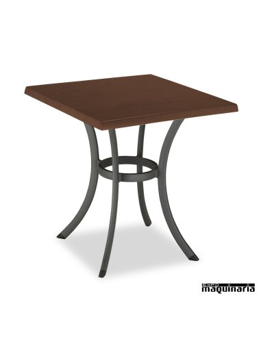 Mesa terraza bar 4R36 Aluminio hostelería oxidon - wengue