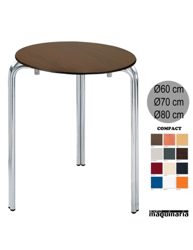 Mesa aluminio terraza redonda 3R81CO apilable