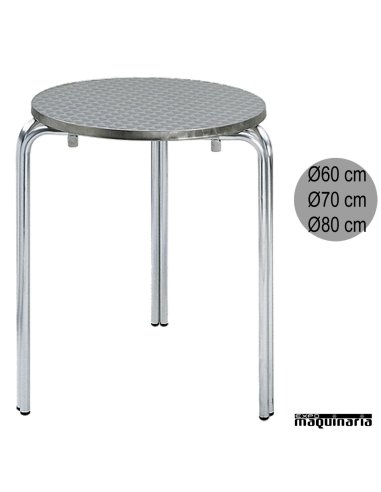 Mesa aluminio 3R81 terraza redonda