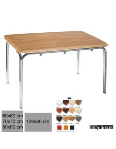 Mesa aluminio hosteleria interior 3R82SM cuadrada 2