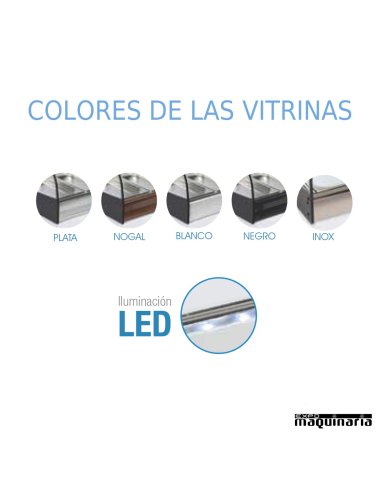 Colores vitrina Vitrina refrigerada doble cristal curvo VGFR120iE