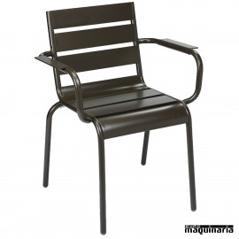 Sillón de aluminio apilable 2R651 para terrazas