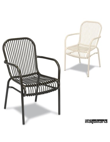 Sillón aluminio terraza apilable 2R652