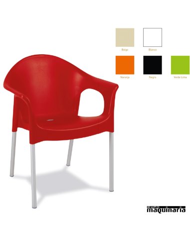 Sillón aluminio apilable terraza MRLISA