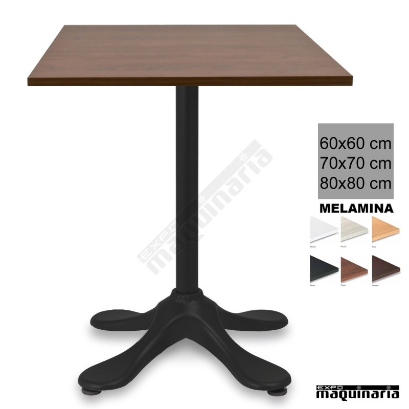 Mesa hostelería de interior 3R040MEC plastificado negro