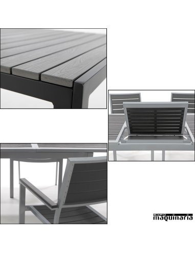 Detalles Conjunto para terraza AGKIND de aluminio y resina 