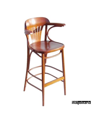 Taburete bar FACASINO-T-RB de madera.