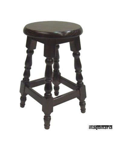 Taburete de bar FALYON-T-BAJO madera pino barnizada nogal 05